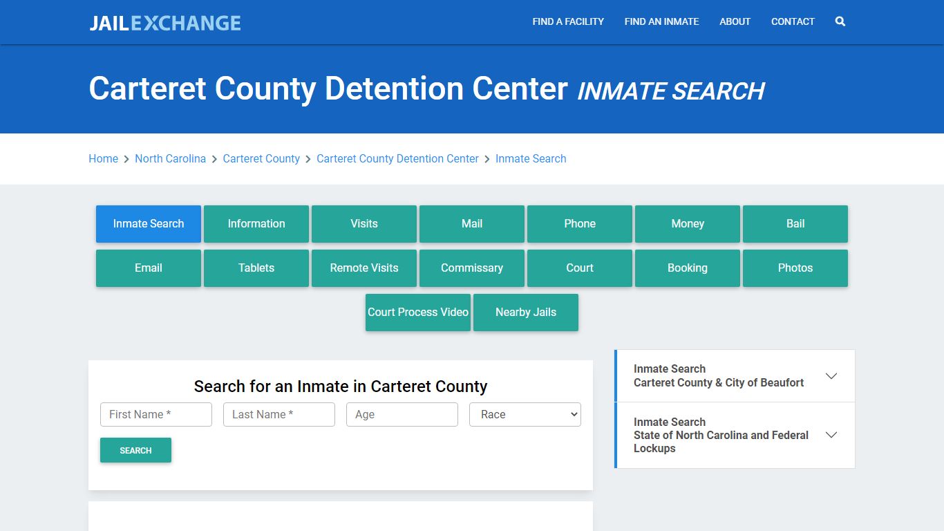 Carteret County Detention Center Inmate Search - Jail Exchange