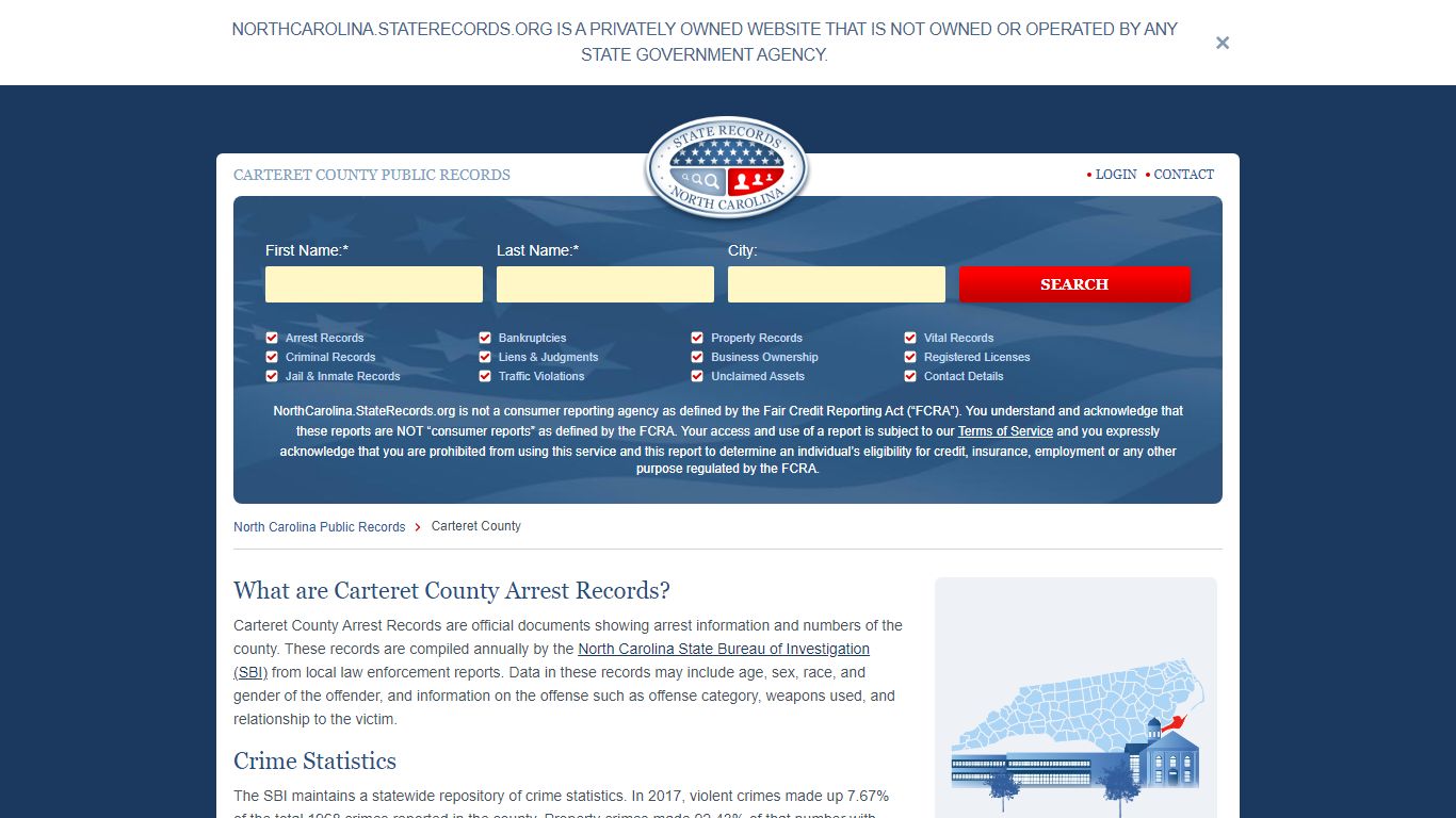 Carteret County Arrest, Court, and Public Records | StateRecords.org